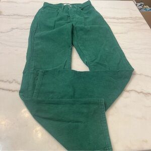 Pacsun Green Corduroy Womens Dad Pants Size 23 Button Fly High Rise 100% Cotton